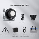 NEEWER HB80C - Iluminación de vídeo LED RGBWW 80 W, Incluye batería de 72 W, Cargador rápido PD 100 W, Control App/2,4 G, 10400 Lux/m 2500 K-7500 K, Montura Bowens Mini, para Estudio fotográfico,