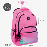 MILAN® Mochila con ruedas 25l serie SUNSETchila con ruedas 25l SUNSET rosa