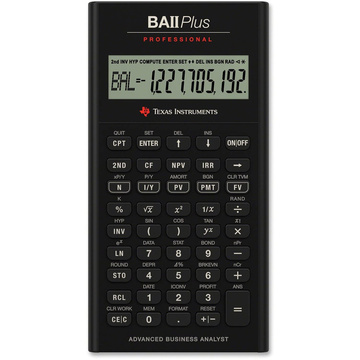Texas Instruments BA II Plus Professional Calculadora, negro