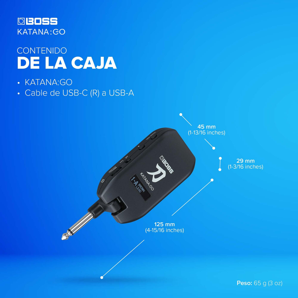 BOSS Katana:GO | Amplificador de Auriculares Personal para Guitarra y bajo | Sonidos preconfigurados de amplis Katana de Directo | Tecnología Espacial Avanzada