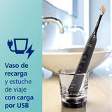 Philips Sonicare DiamondClean Smart 9400, cepillo dental eléctrico, sónico con aplicación, sensor de presión, detección de cabezal de cepillado, negro, modelo HX9917/89