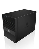 ICY BOX Externes 4-Fach USB-C Gehäuse für 2,5 Zoll & 3,5 Zoll SSD und Festplatten, USB 3.1 (Type-C, Gen 2), JBOD, Lüfter, SATA, Aluminium, Schwarz