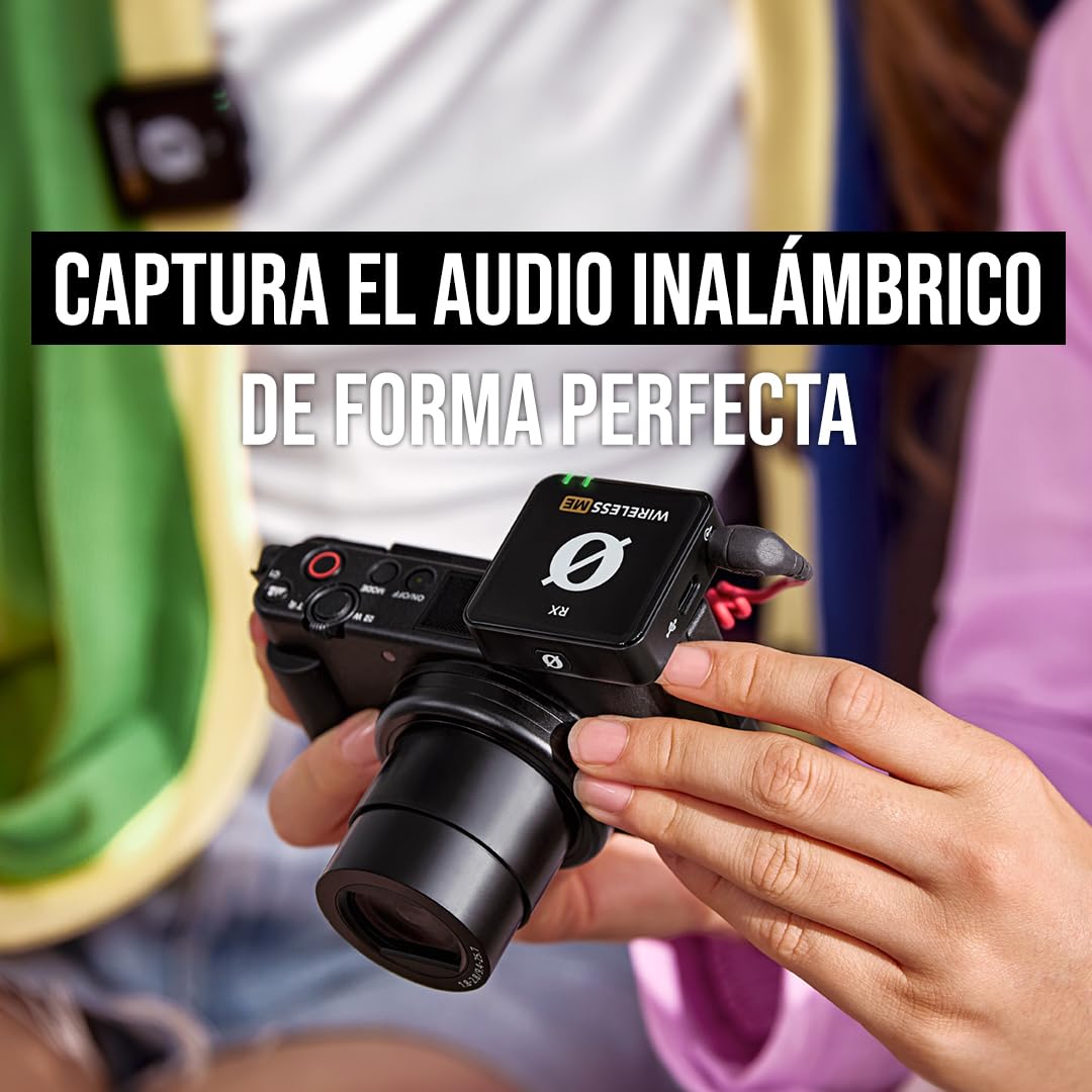 RØDE Sistema de microfonía inalámbrica ultracompacto Wireless ME con micrófonos Integrados, tecnología GainAssist y 100m de Alcance para filmaciones, entrevistas y creación de contenidos