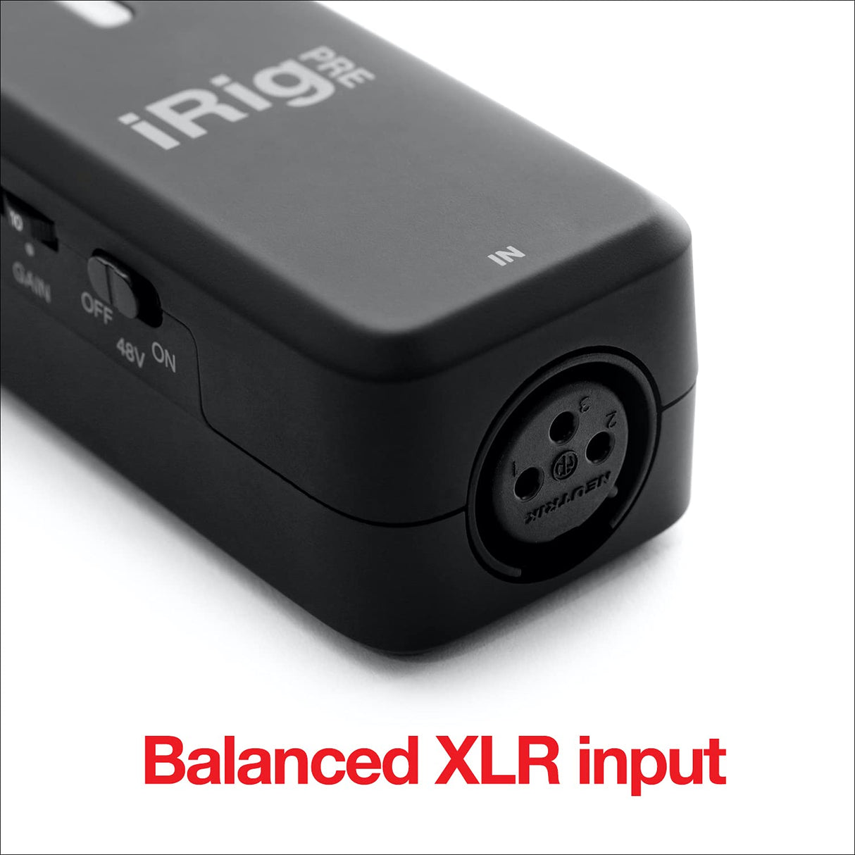IK Multimedia Irig Pre HD - Interfaz Digital de Micrófono de Alta Definición con Preamplificador de Calidad de Estudio, Negro