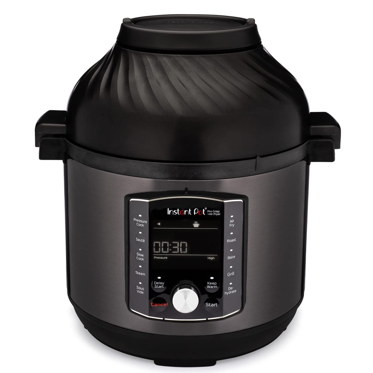 Instant Pot Pro Crisp 11 en 1 Olla Eléctrica a Presión Multiusos con Función de Freidora de Aire, Vaporera, Cocción Lenta, Parrilla, Sous Vide, Deshidratadora, 7,6 L, Acero inoxidable