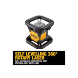 DEWALT DCE074D1R-QW - Láser Rotativo ROJO con batería 18V 2.0Ah. Alcance 45/457m. Incluye detector, cargador batería, soporte, gafas, tarjeta magnética y caja TSTAK