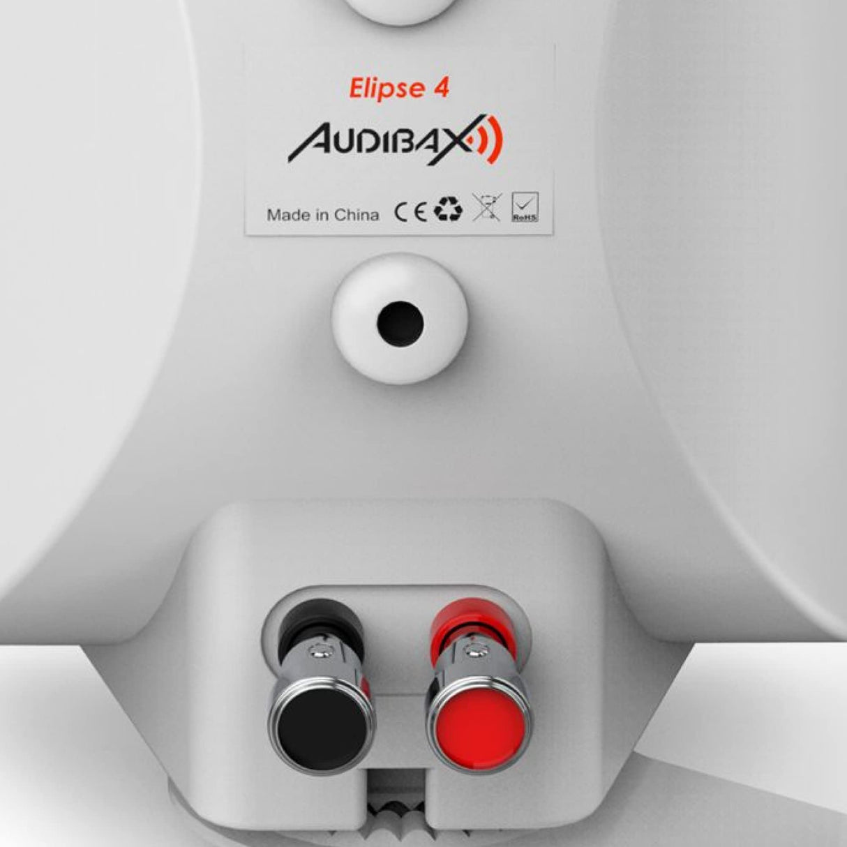 Audibax Elipse 4 Altavoces HiFi Estantería - Pared 2 Vías con Soportes de Pared. Blancos Pareja