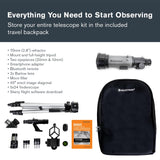 Celestron 22035 Travel Scope DX 70mm: telescopio Refractor portátil con óptica de Vidrio Completamente Revestido, Mochila, Paquete de Software de astronomía y Adaptador de Smartphone para digiscoping
