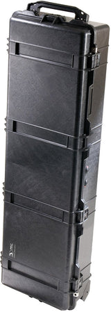 PELI 1770 Funda larga robusta con ruedas de poliuretano anchas para trípodes, armas deportivas e instrumentos, IP67 estanca, 120L de capacidad, fabricada en EE.UU., sin espuma, color negro