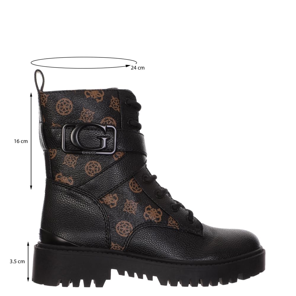GUESS Women's Orana Combat Boot, negro marrón, 39 EU