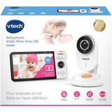 VTech - BM818 - Wide View HD Video Baby Monitor - 5 Inch Ultra Flat HD Display - Night Light and Lullabies 720p - Version ES White