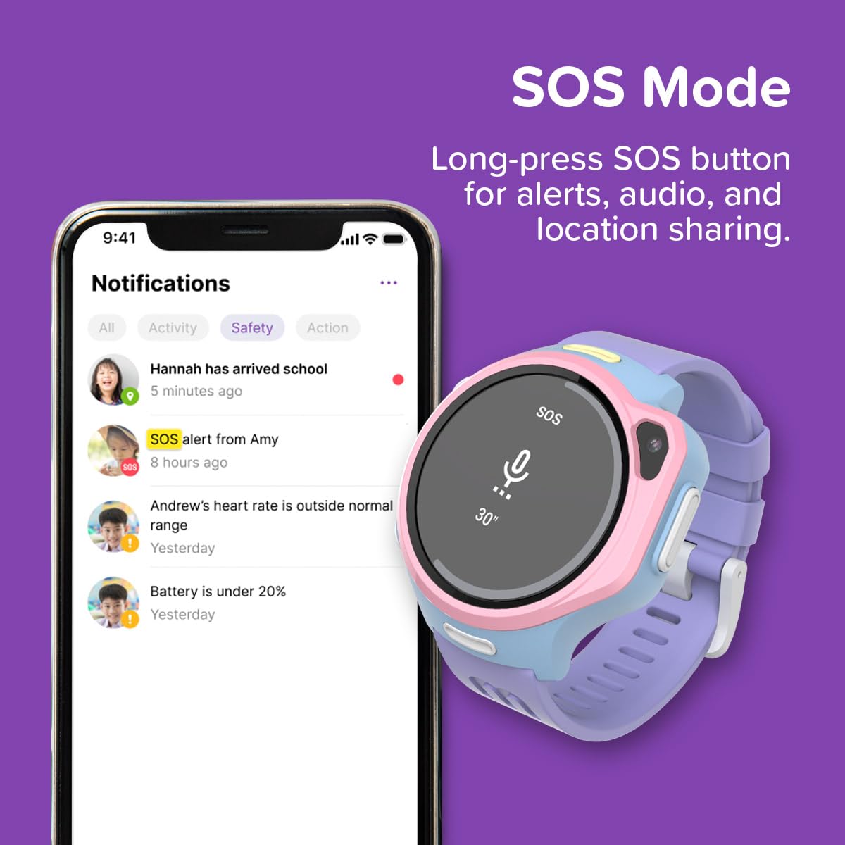 myFirst Fone R2- Smartwatch para niños (EU) con eSIM, AMOLED, cámara 5 MP Gran Angular, GPS y Control Parental - con conexión Circle. A Partir de 5 años (Color Chocolate Blanco)
