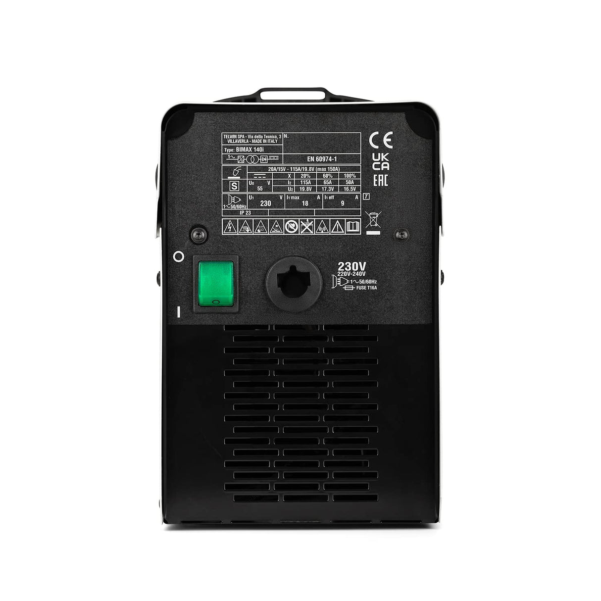Telwin Bimax 140i Synergic soldadora inverter de hilo FLUX sin gas con antorcha, 150A