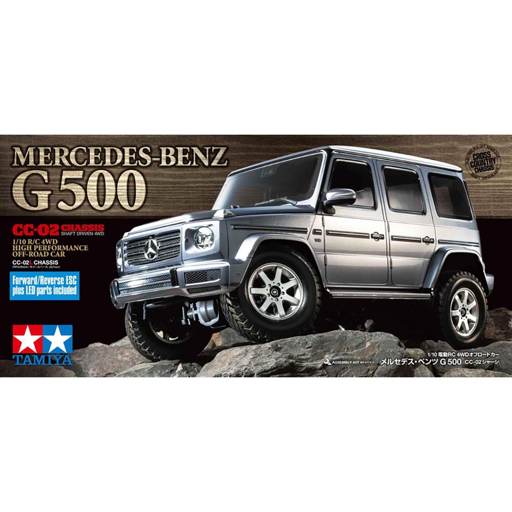 Tamiya 58675 1:10 RC MB G-Class G500 (CC-02) - Kit, para Montar, Instrucciones de Montaje ilustradas, Coche/vehículo teledirigido, modelismo, Hobby, reproducción Fiel, detallado