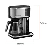 Russell Hobbs Cafetera de Goteo Attentiv, Jarra Cristal 1,25L, Filtro Extraíble, Táctil, Dispensación Automática, Vaporizador Leche, Cuchara Medidora, Programable, Acero Inoxidable, Plata - 26230-56