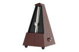 Wittner Metrónomo Taktell en forma de pirámide Sistema Maelzel Serie 845 - Carcasa de plástico - Sin campana - Grano de caoba - Mecánico con cuerda - No se requieren baterías - Hecho en Alemania