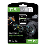 PNY Tarjeta de Memoria SD 128GB EliteX-Pro 90 Clase 10 U3 V90 UHS-II