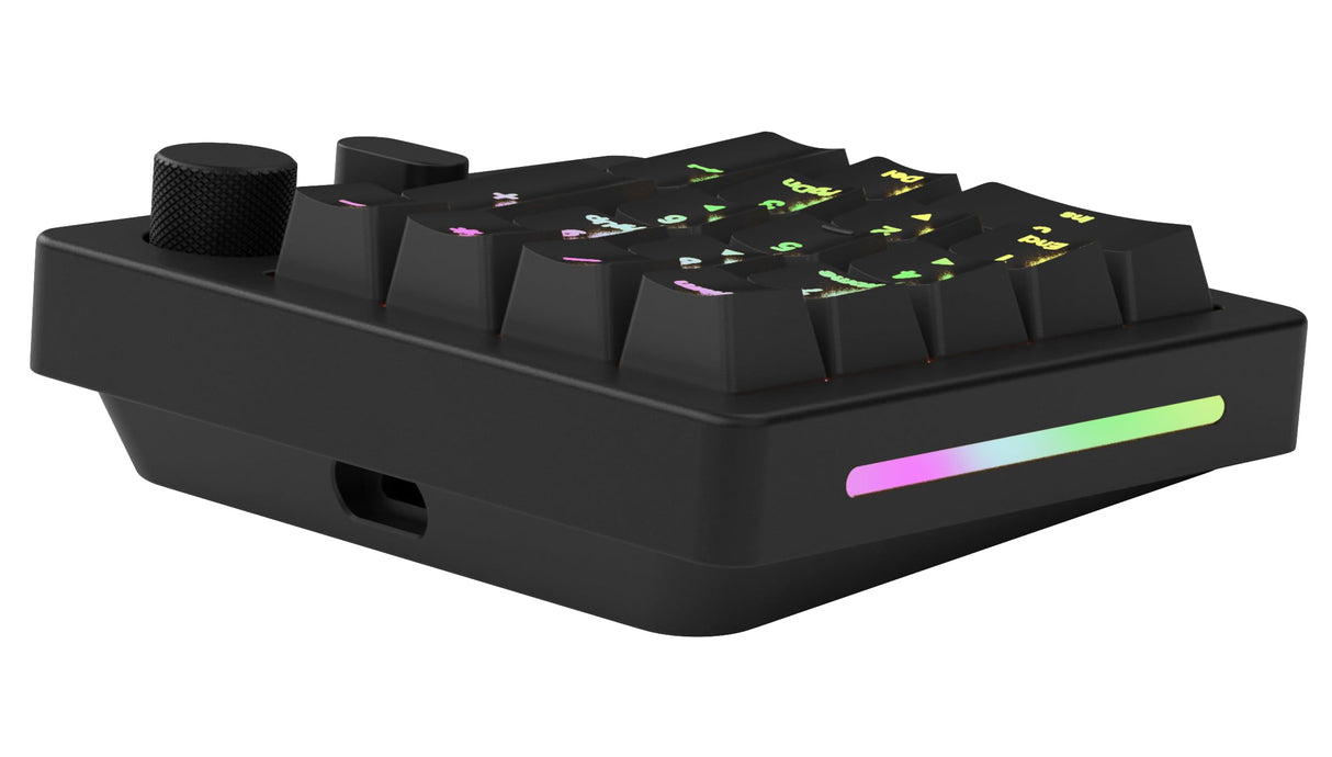 Glorious Gaming GMMK Macro Numpad - Cavo o wireless Bluetooth, alluminio premium, personalizz., cursore e manopola programmabili, RGB, switch lineari, 18 ABS Doubleshot Keycaps - Ardesia nera
