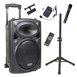 DYNASONIC - DYNAPRO 12 Plus (3ª Generación Pack Tripode) Altavoz Bluetooth Portatil Profesional, Altavoz Bluetooth Potente 700W 2 microfonos Karaoke, Soporte Tablet y tripode