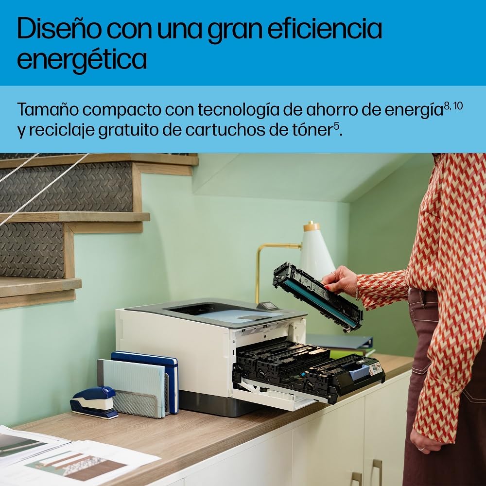 HP Color LaserJet Pro 3202dn, Impresora Láser Monofunción A4, impresión a doble cara automática, 25 ppm, USB 2.0, Procesador 1,2 GHz, Ethernet, Memoria 256MB, Compatible con HP Smart, Blanca y Azul