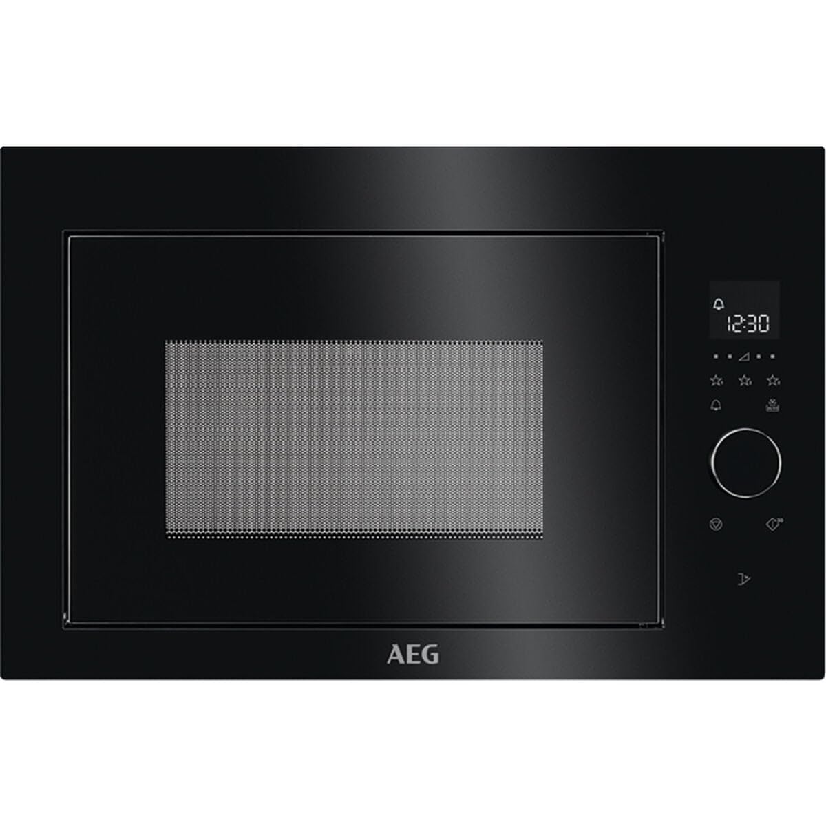 AEG MBE2657SEB Horno Microondas Integrable, 900 W, Capacidad 26 L, Display LCD, Luz interior, Apertura Electrónica, Programa Descongelar, Color Negro
