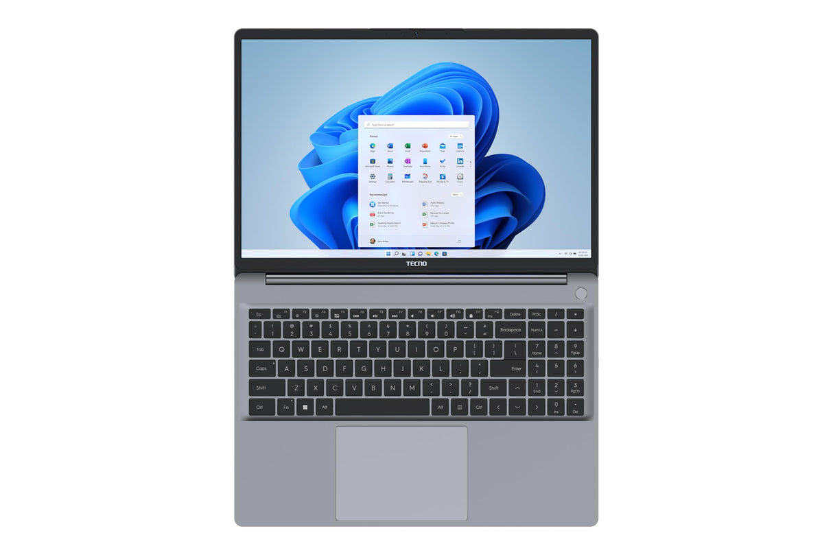 MEGABOOK K16S, AMD R5-7430U, 8GB, 512GB SSD, 16" 300nits 1080p, WiFi 6 + BLT 5.1, Win11 Home, 2-in-1 Finger Print, DTS Audio, AI Camera, PC Manager, Copilot - Teclado QWERTY Español