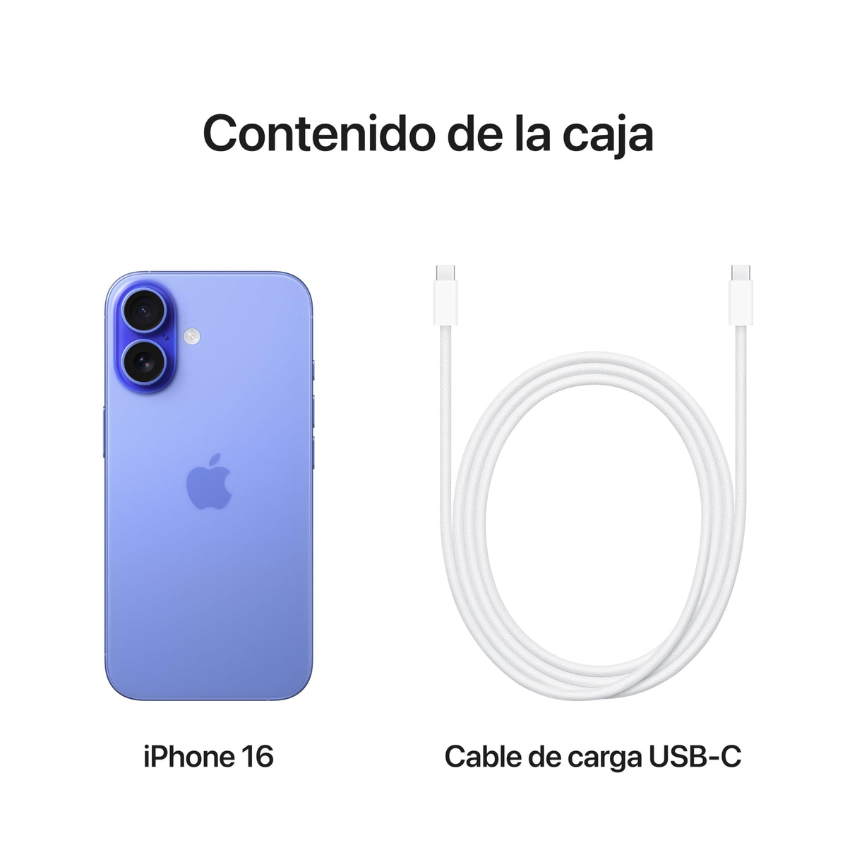Apple iPhone 16 (128 GB) - Azul Ultramar + Funda de Silicona con MagSafe - Negro