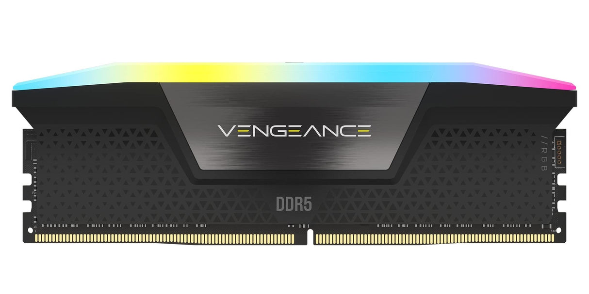 Corsair VENGEANCE RGB DDR5 32GB (2x16GB) 7000MHz C34 Kit de Memoria Optimizada Intel Para Equipos de Sobremesa - Iluminación RGB Dinámica de Diez Zonas - Perfiles Intel® XMP 3.0 Personalizados - Negro