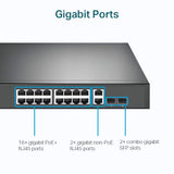 TP-LINK 18-Port Gigabit Rackmount Switch with 16-Port PoE+