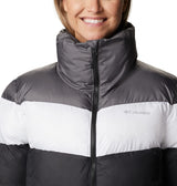 Columbia Mujer Chaqueta Acolchada, Black, White, City Grey, M
