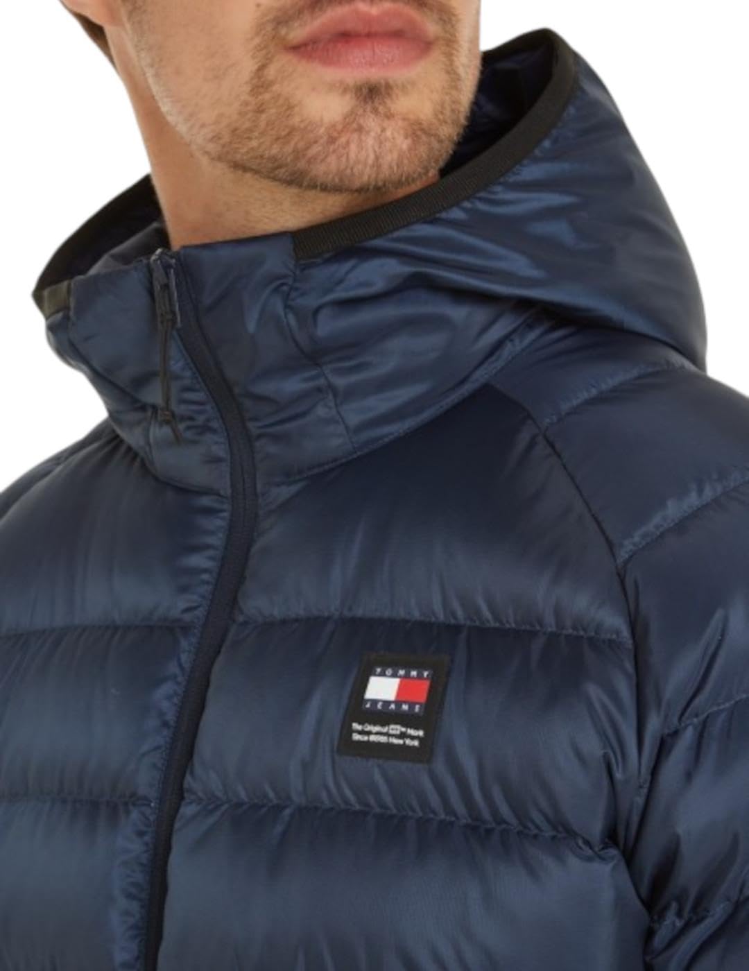 Tommy Jeans TJM Hooded LT Down Jacket EXT DM0DM17882 Chaquetas Acolchadas de Plumas, Azul (Dark Night Navy), XL para Hombre