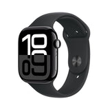 Apple Watch Series 10 GPS + Cellular Smartwatch con Caja de Aluminio Negro Brillante de 46 mm y Correa Deportiva Negro - Talla M/L. Monitor de entreno, App ECG, Pantalla Retina Siempre Activa