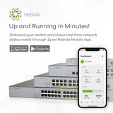 Zyxel 24-Port Gigabit PoE+ Switch | Smart Cloud Management | 375 Watt Power | 2 Combined Ports | Long Range [GS1350-26HP]