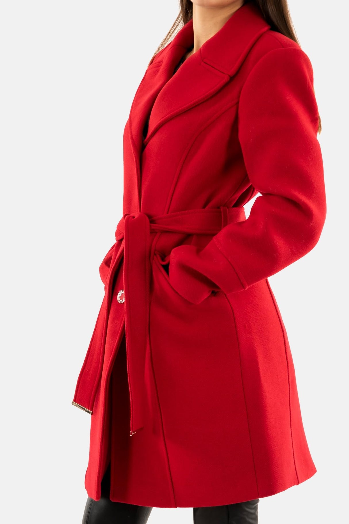 Morgan 242-gato Abrigo Largo, Rojo, 40 para Mujer