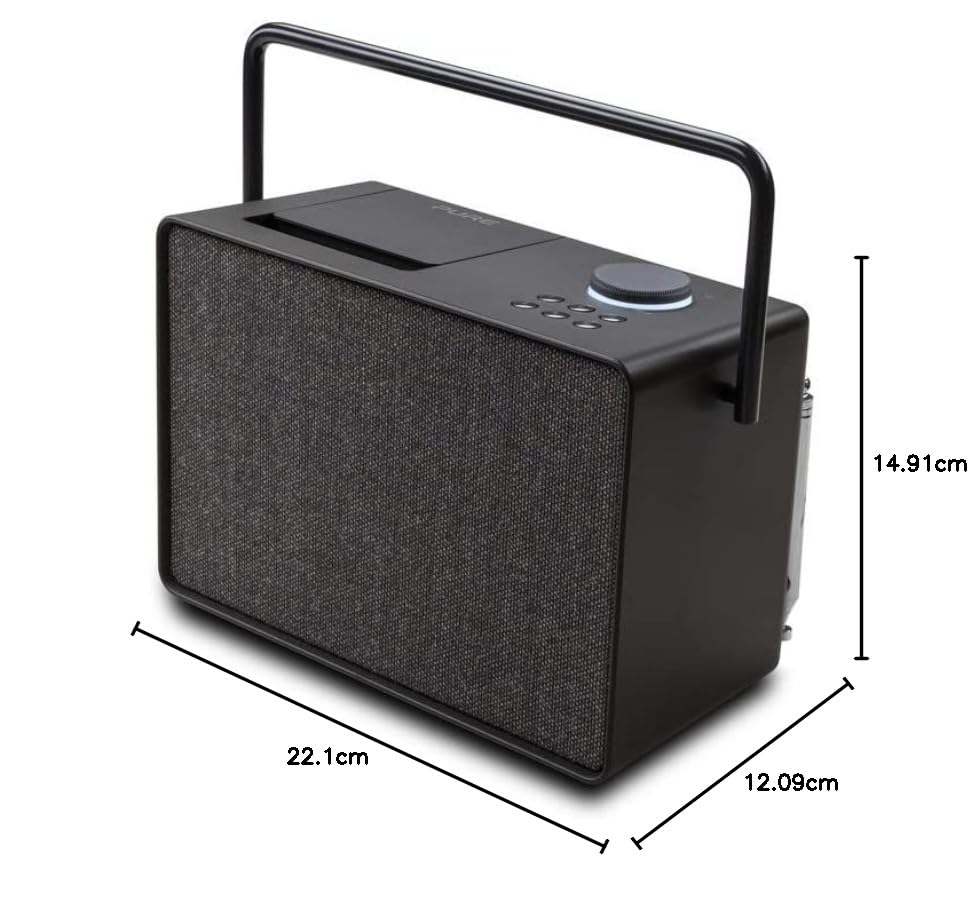 Pure Evoke Play Sistema de música versátil para Interiores y Exteriores (Radio Dab+ /FM, Radio por Internet, podcasts, Spotify Connect, Bluetooth en un Rico Sonido estéreo de 40W), Negro café