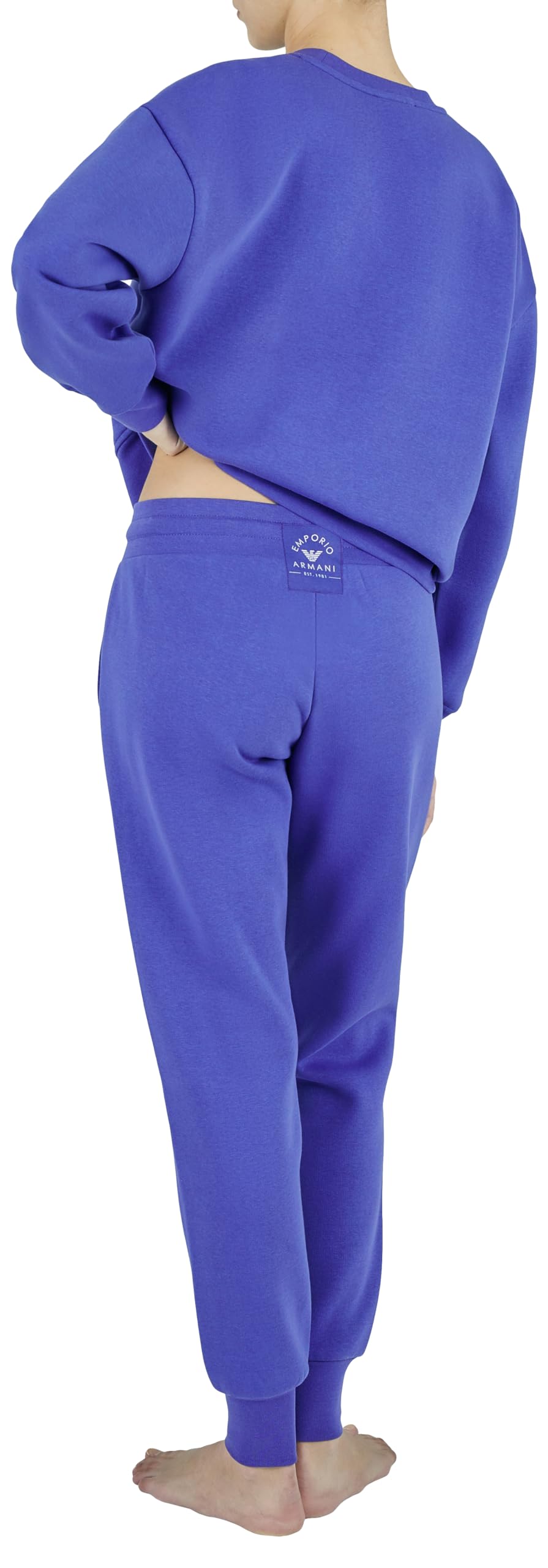 Emporio Armani Iconic Terry Loungewear Tracksuit Sweatshirt, Violet Blue, XL para Mujer
