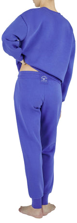 Emporio Armani Iconic Terry Loungewear Tracksuit Sweatshirt, Violet Blue, XL para Mujer