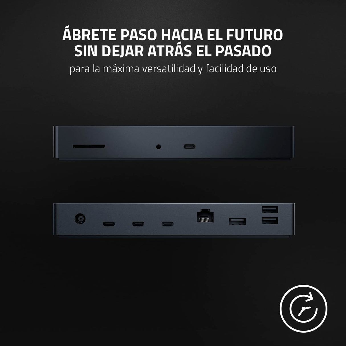 Razer Thunderbolt 4 Dock Chroma - Hub Premium con iluminación RGB para Windows y Mac (10 puertos en uno, salida a Dos monitores 4K o un monitor 8K) Negro