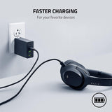 Razer Cargador USB-C GAN - Cargador rápido portátil (2 USB-C, 2 USB-A con Puertos de EE. UU., UE y Reino Unido) Negro