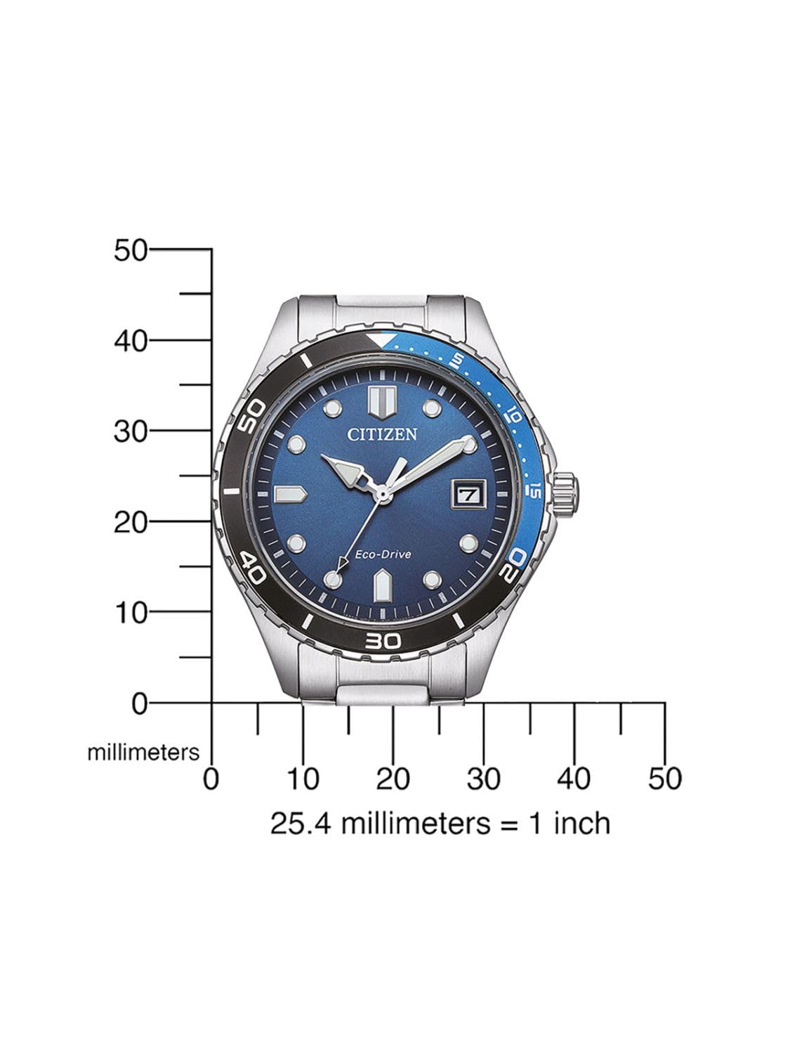 CITIZEN AW1821-89L - Reloj analógico de Cuarzo para Hombre con Correa de Acero Inoxidable, Azul, Talla única, Pulsera