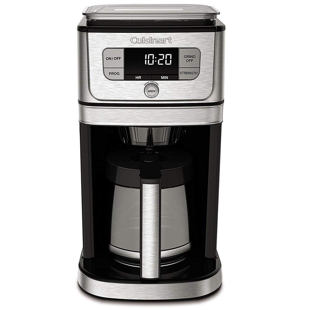 Cuisinart DGB-800 Fresas totalmente automáticas para molienda e infusión, 12 tazas, vidrio plateado