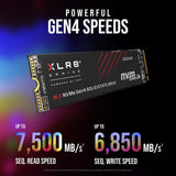 PNY XLR8 CS3140 M.2 NVMe Gen4 x4 Unidad de Estado Sólido (SSD) Interna de 2TB, Velocidad de Lectura hasta 7500 MB/s, Velocidad de Escritura hasta 6850 MB/s