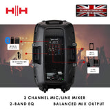 VECTOR by HH Electronics VRE-15AG2 - Altavoz activo moldeado con Bluetooth - 800 W - 15" LF + 1" CD