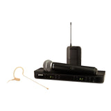 Shure Micrófono inalámbrico BLX1288/MX153 UHF - Adecuado para Iglesias, Karaoke - Batería de 14 Horas, Alcance de 100m - Incluye micrófonos de Mano y Diadema, Receptor de Doble Canal - Banda S8