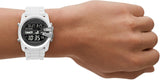 Diesel Reloj para hombre Master Chief, movimiento LCD, 44mm Caja de silicona blanca con correa de silicona, DZ2157