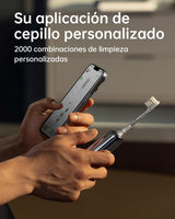 Laifen Wave Cepillo de Dientes Eléctrico Sónico Primera 60° Oscilación y Vibración 45 Días de Autonomía con 3 Cabezales Aceptado por ADA Personalización APP Antimoho Viaje Adultos (Acero Inoxidable)