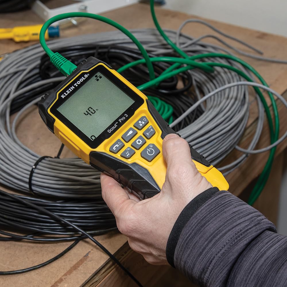 Probador de cables, Scout Pro 3 con control remoto Test-n-Map, incluye controles remotos #2 - #6, prueba cable de voz, datos y video, Klein Tools VDV501-853