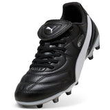PUMA King Liga FG/AG, Soccer Shoe Unisex Adulto, Black White Silver, 40.5 EU