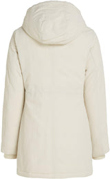 Tommy Jeans Parka Mujer con Capucha, Marfil (Newsprint), L