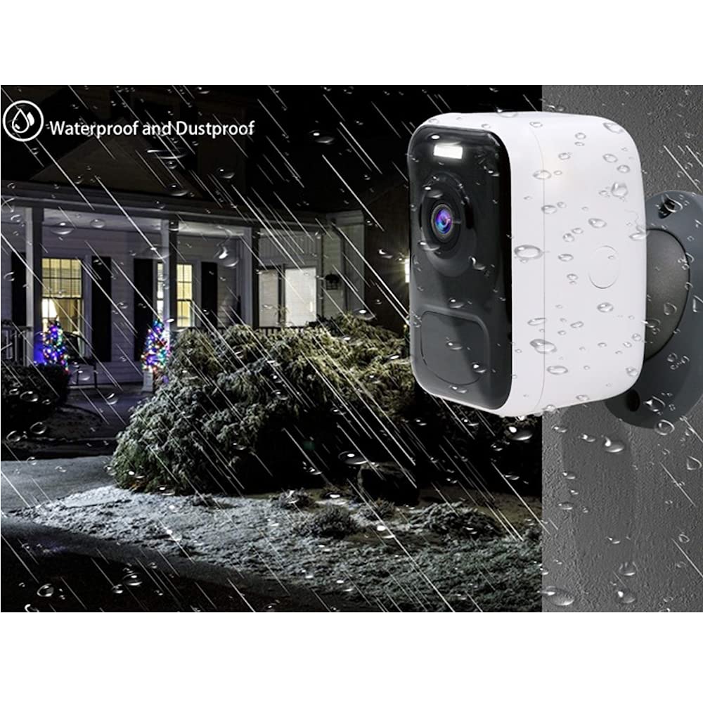 Albrecht Home SC 100 - Cámara de vigilancia WiFi 21500 Full HD visión Nocturna, IP65 Impermeable, Detector de Movimiento